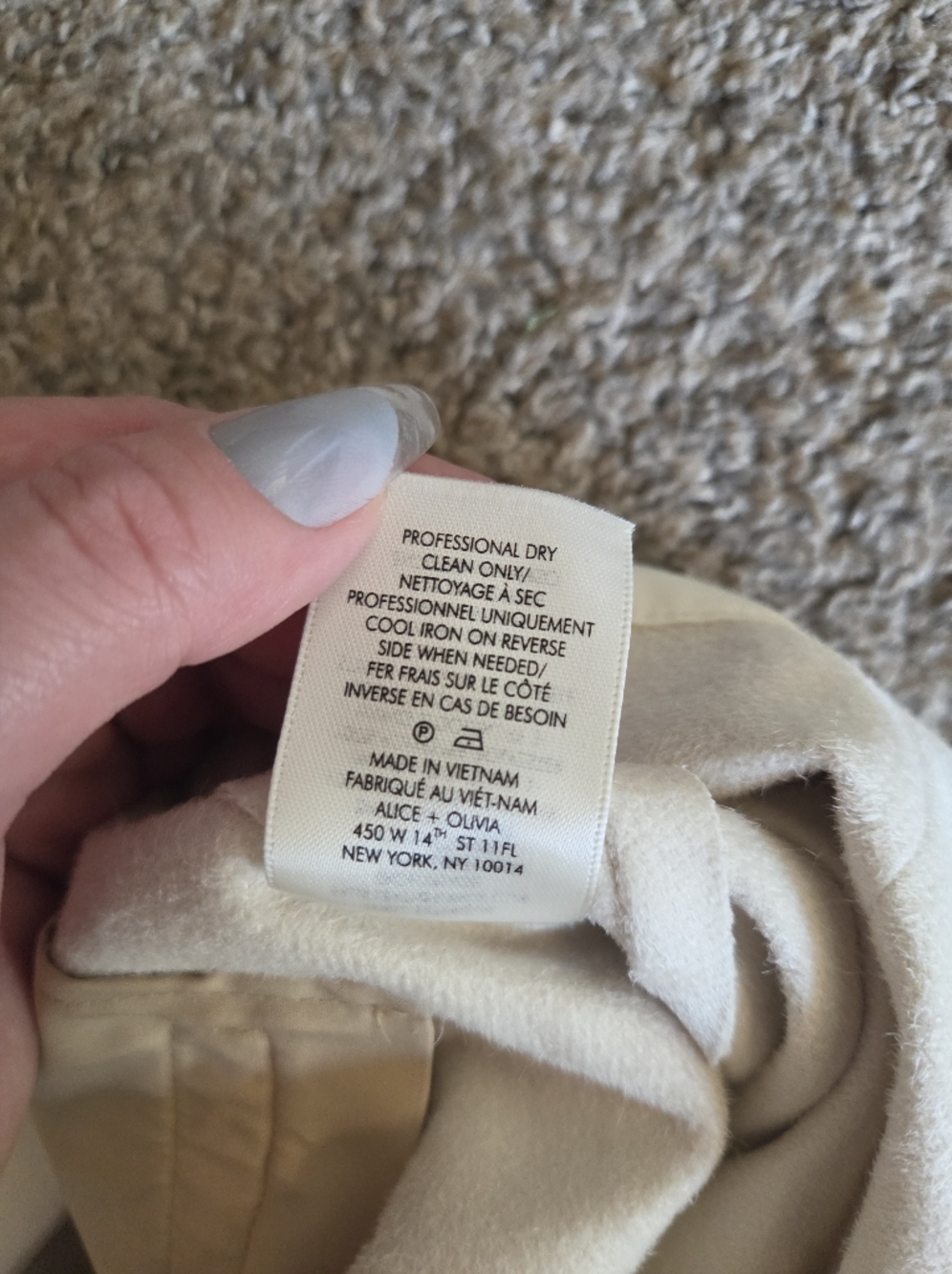 Alice + Olivia Cream Wide-Leg Trousers - Picture 6 of 11